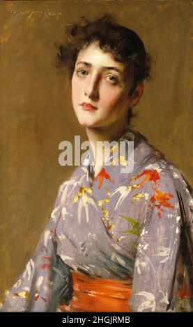 William Merritt Chase - Mädchen in einem japanischen Kostüm Stockfoto