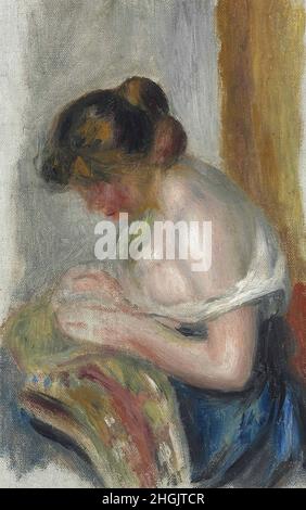 Renoir Auguste - Privatsammlung - La Couseuse - ohne Datum - Öl auf Leinwand 32,6 x 20 cm Stockfoto