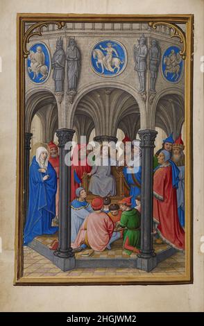 Simon Bening (Flemish - The Dispute in the Temple Stock Photo