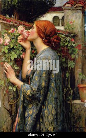 Waterhouse John William - Privatsammlung - die Seele der Rose - 1908 - Öl auf Leinwand 88,3 x 59,1 cm - Stockfoto