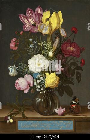 Ambrosius Bosschaert der Ältere - Blumenstrauß in einem Glasvase Stockfoto