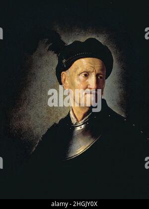 Rembrandt Harmensz van Rijn - Mann in der Rüstung Stockfoto