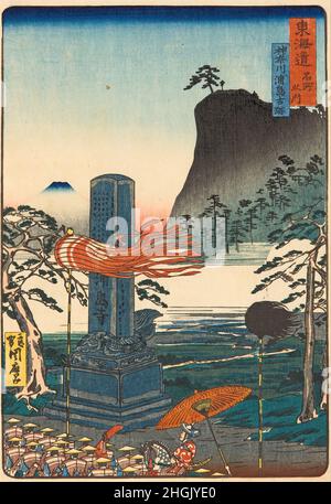 Kawanabe Kyosai - Historische Stätten in Urashima, Kanagawa (Kanagawa Urashima no Koseki) - aus der Serie "berühmte Sehenswürdigkeiten ... Stockfoto