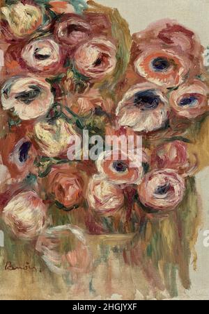 Renoir Auguste - Privatsammlung - Anemonen - ohne Datum - Öl auf Leinwand 39,1 x 27,6 cm Stockfoto