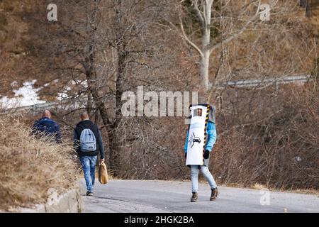 Monte Carlo, Monaco. 21st Januar 2022. FANS, FANS, PUBLIKUM, ZUSCHAUER während der Rallye-Weltmeisterschaft 2022, Ausgabe 90th der Rallye Monte Carlo vom 20. Bis 23. Januar 2022 in Monaco - Foto: Gregory Lenormand/DPPI/LiveMedia Kredit: Unabhängige Fotoagentur/Alamy Live News Stockfoto