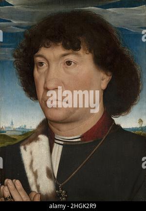 Porträt eines Mannes aus der Familie Lespinette - 1485 90 - Memling Hans Stockfoto