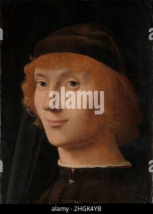 Porträt eines jungen Mannes - 1470c. - Öl auf Holz 27 x 20,6 cm - Da Messina Antonello Stockfoto