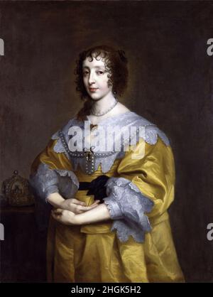 Van Dyck Antoon - Privatsammlung - Ritratto della regina Enrichetta Maria - 1635 - 105,5 x 84,2 cm Stockfoto