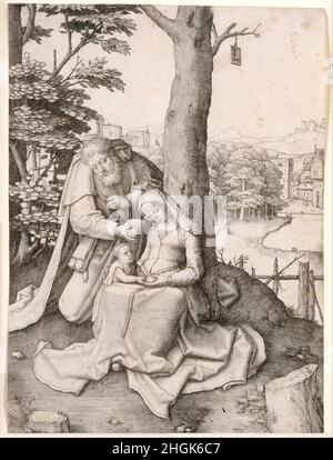 Lucas van Leyden - die Heilige Familie Stockfoto