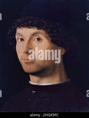 Porträt eines Mannes - 1472 76 - Öl auf Holz 27,5 x 21 cm - Da Messina Antonello Stockfoto