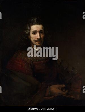 Mann mit Vergrößerungsglas - 1660c. - Öl auf Leinwand 91,4 x 74,3 cm - Rembrandt Stockfoto