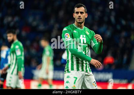 Cornellà, Spanien, 21, Januar 2022. Spanische La Liga: RCD Espanyol / Real Betis. Quelle: Joan Gosa/Alamy Live News Stockfoto