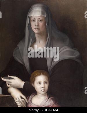 Porträt von Maria Salviati de' Medici mit Giulia de' Medici - 1539 - Öl auf Holz 88 x 71,3 cm - Carucci Jacopo - Pontormo - Stockfoto