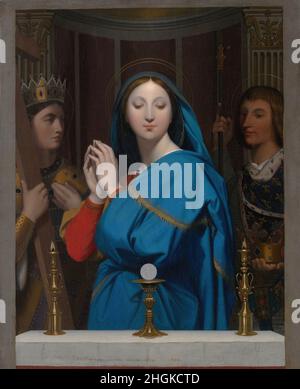 Die Jungfrau, die den Wirt anbettet - 1852 - Öl auf Leinwand 40,3 x 32,7 cm - Ingres Jean Auguste Dominique Stockfoto
