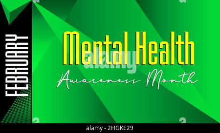 Psychische Gesundheit Moderne Vektor grüne Vorlage. Weltgesundheitstag, grüne Abstufungsvorlage. Vorlage für die Gestaltung eines Deckblattes Koch, Flyer oder Präsentation Stock Vektor