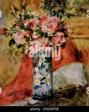 Renoir Auguste - Privatsammlung - Rosen und Pfingstrosen - 1876 - Öl auf Leinwand keine Infos Stockfoto