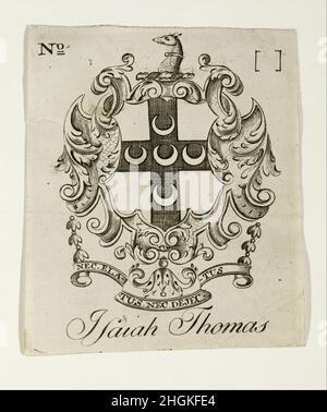 Paul Revere, Jr. - Bookplate for Isaiah Thomas (1749-1831) Stockfoto