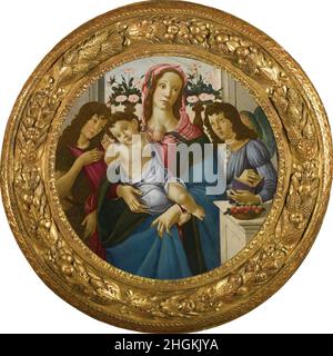 Die Madonna mit Kind mit dem Heiligen Johannes dem täufer und einem Engel vor einem Fenster - non datato - tempera su tavola, diametro 83,3 cm - Botticelli Sandro Stockfoto