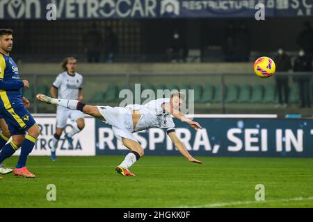 Verona, Italien. 21st Januar 2022. Marcantonio Bentegodi Stadium, Verona, Italien, 21. Januar 2022, Bologna Mattias Svanberg beim Spiel Hellas Verona FC gegen Bologna FC - italienische Fußballserie A Kredit: Live Media Publishing Group/Alamy Live News Stockfoto