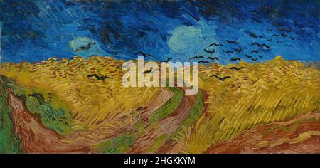 Weizenfeld mit Krähen - 1890 - Öl auf Leinwand 50,5 x 103 cm - Van Gogh Vincent Stockfoto