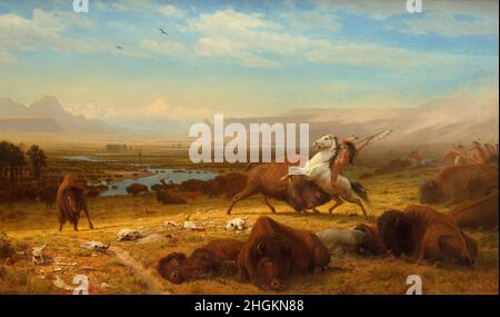 Der letzte Büffel - 1888 - Öl auf Leinwand 180,3 x 301,6 cm - Bierstadt Albert Stockfoto
