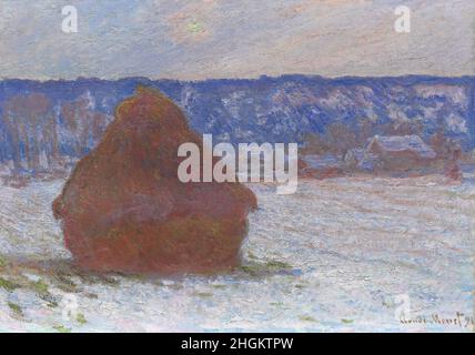 Weizenstapel - Schneeeffekt, Bedeckter Tag - 1890 91 - Öl auf Leinwand 66 × 93 cm - mo03Monet Claude Stockfoto