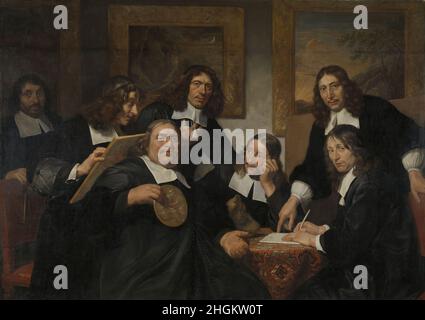 Die Gouverneure der Lukagilde, Haarlem - 1675 - Öl auf Leinwand 130 x 184 cm - De Bray Jan Stockfoto