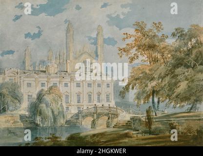 Clare Hall and King’s College Chapel, Cambridge, from the Ufers of the River Cam - 1793 - acquerello e grafite su caTurner Joseph Mallord William Stockfoto