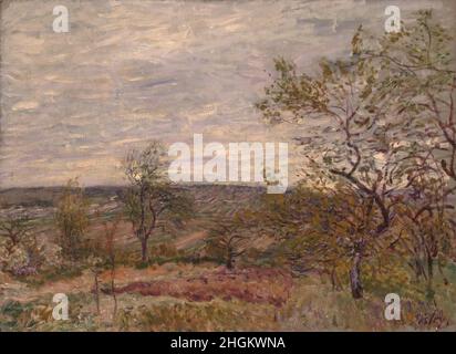 Windy Day at Veneux - 1882 - Öl auf Leinwand 60x81 cm - Sisley Alfred Stockfoto