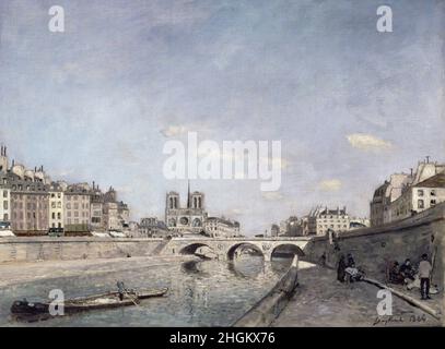 Die seine und Notre-Dame in Paris - 1864 - Öl auf Leinwand 42 x 56,5 cm - Jongkind Johan Barthold Stockfoto