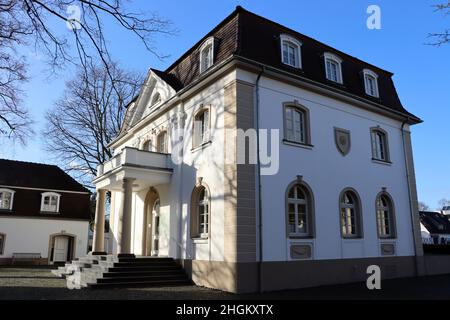 Denkmalgeschütztes Wohnhaus, Nordrhein-Westfalen, Deutschland, Köln-Rodenkirchen Stockfoto