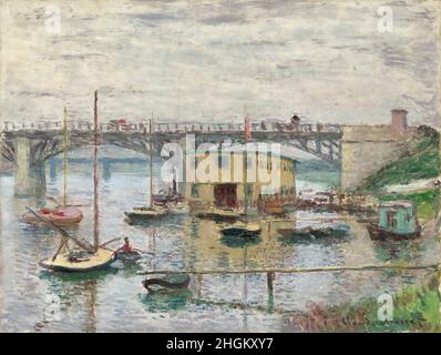 Brücke bei Argenteuil an einem grauen Tag - 1876c. - Öl auf Leinwand 61 x 80,3 cm - Monet Claude Stockfoto