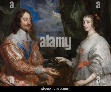 Ritratto di re Carlo I e della regina Enrichetta Maria - 1632 - Öl auf Leinwand 113,5 x 163 cm - Van Dyck Antoon Stockfoto