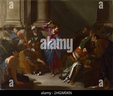 Christus treibt die Händler aus dem Tempel - 1645 50 - Öl auf Leinwand 101 x 127,6 cm - Cavallino Bernardo Stockfoto
