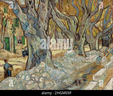 Die großen Platanen - Road Menders in Saint-Rémy - 1889 - Öl auf Leinwand 73,4 x 91,8 cm - vg13Van Gogh Vincent Stockfoto