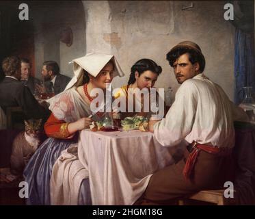 Carl Bloch - In einem römischen Osteria Stockfoto