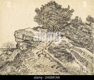 Der Felsen von Montmajour mit Kiefern - 1888 - matita, penna, pennello e inchiostro, su carta 49,1 x 61 cm - Van Gogh Vincent Stockfoto