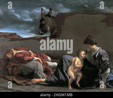 Ruhe auf der Flucht nach Ägypten - 1615 21 - Öl auf Leinwand 175,6 x 218 cm - Gentileschi Orazio Stockfoto