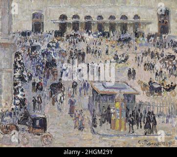 Pissarro Camille - Privatsammlung - La Place du Havre et la gare Saint-Lazare - 1893 - Öl auf Leinwand 38,1 x 46,4 cm Stockfoto