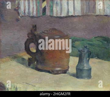 Stillleben, Holztankard und Metallkachler - 1880 - Öl auf Leinwand di lino 54 × 65 cm - ga06Gauguin Paul Stockfoto