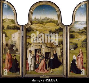 Triptychon der Anbetung der Könige - Öl auf Holz di quercia 147,4 x 168,6 cm - Bosch Hieronymus Stockfoto