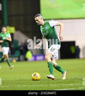 Easter Road Stadium, Edinburgh.Schottland UK.20th Jan 22 Scottish Cup Tie Hibernian vs Cove Rangers . Jamie Murphy (#18) von Hibernian FC Kredit: eric mccowat/Alamy Live News Stockfoto