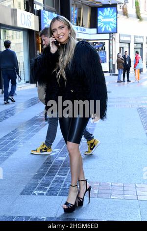 Sanremo, Italien. 21st Januar 2022. Sanremo: Ariston Theater. 72 Festival des italienischen Liedes. Versuche. Im Bild: Ana Mena Kredit: Unabhängige Fotoagentur/Alamy Live News Stockfoto