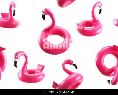 Aufblasbare rosa Flamingos, Illustration Stockfoto