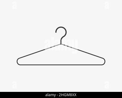 Gliederungsvektor für Aufhängesymbol. Kleiderbügel-Symbol Stock Vektor