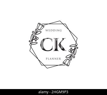 CK feminines Logo. Verwendbar für Natur, Salon, Spa, Kosmetik und Beauty Logos. Flaches Vektor-Logo-Design-Template-Element. Stock Vektor