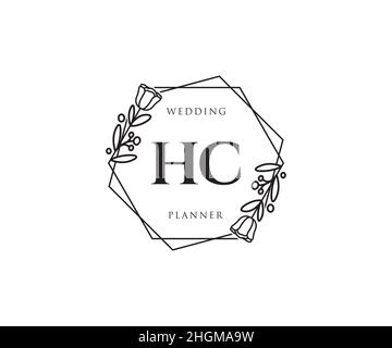 HC-Logo für Frauen. Verwendbar für Natur, Salon, Spa, Kosmetik und Beauty Logos. Flaches Vektor-Logo-Design-Template-Element. Stock Vektor