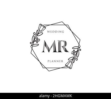 MR-feminines Logo. Verwendbar für Natur, Salon, Spa, Kosmetik und Beauty Logos. Flaches Vektor-Logo-Design-Template-Element. Stock Vektor