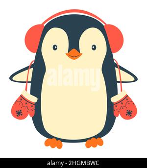 Pinguin Cartoons Clip Art. Nette Weihnachten Pinguin Vektor-Illustration Stock Vektor
