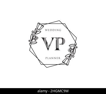 VP feminines Logo. Verwendbar für Natur, Salon, Spa, Kosmetik und Beauty Logos. Flaches Vektor-Logo-Design-Template-Element. Stock Vektor